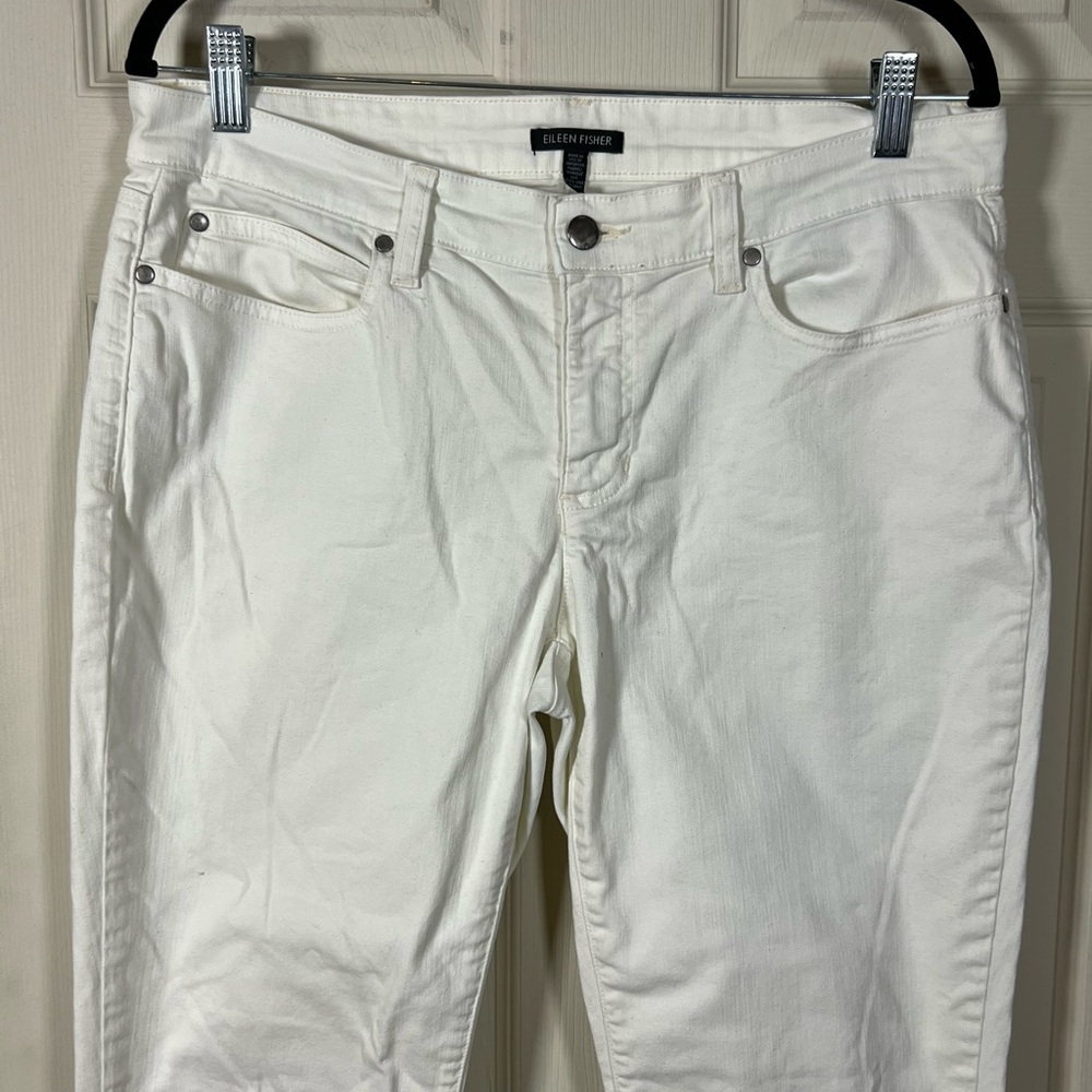 Eileen Fisher Cropped Jeans in white, size 12 - Picture 3 of 5